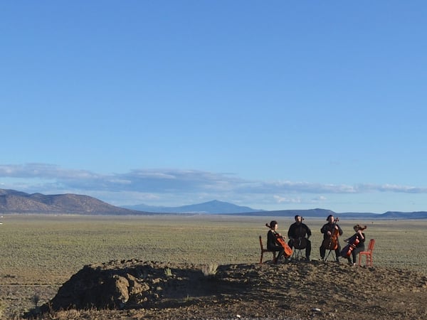 The Portland Cello shooting on location in Eastern Oregon for the video for "Between the Bars".